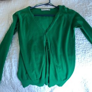 Green Long Sleeve Cardigan